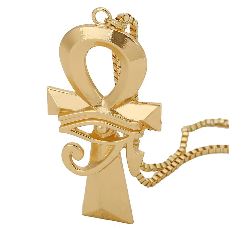 Hip Hop Wedjat Eye Cross  Pendants  Gold Color