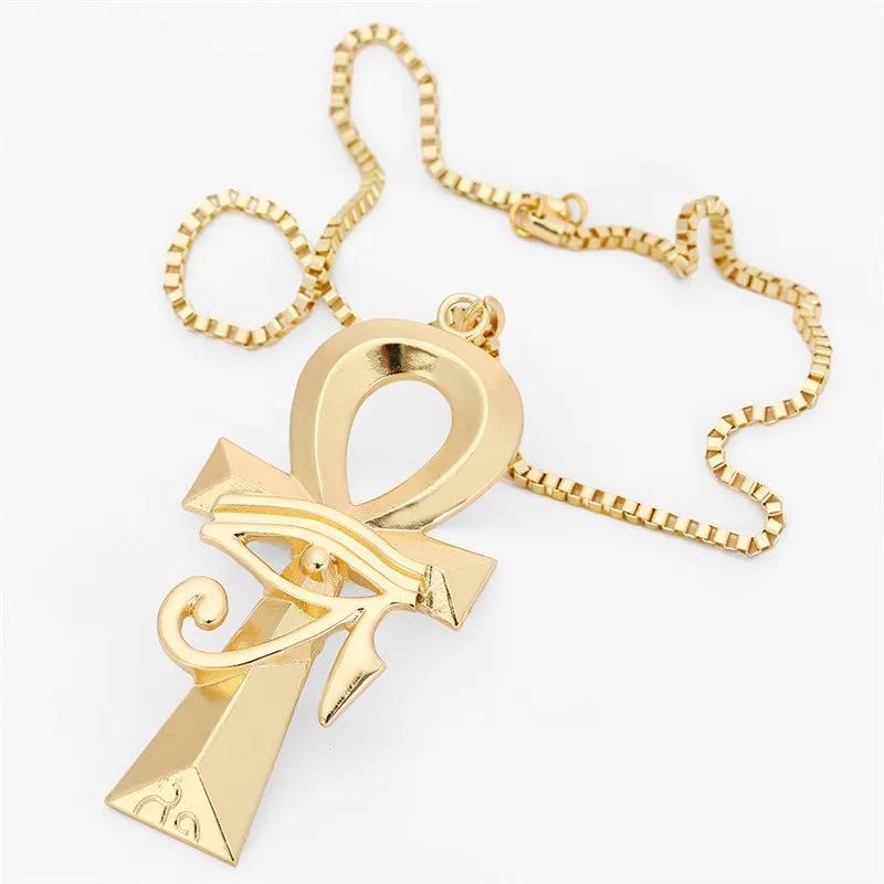 Hip Hop Wedjat Eye Cross  Pendants  Gold Color