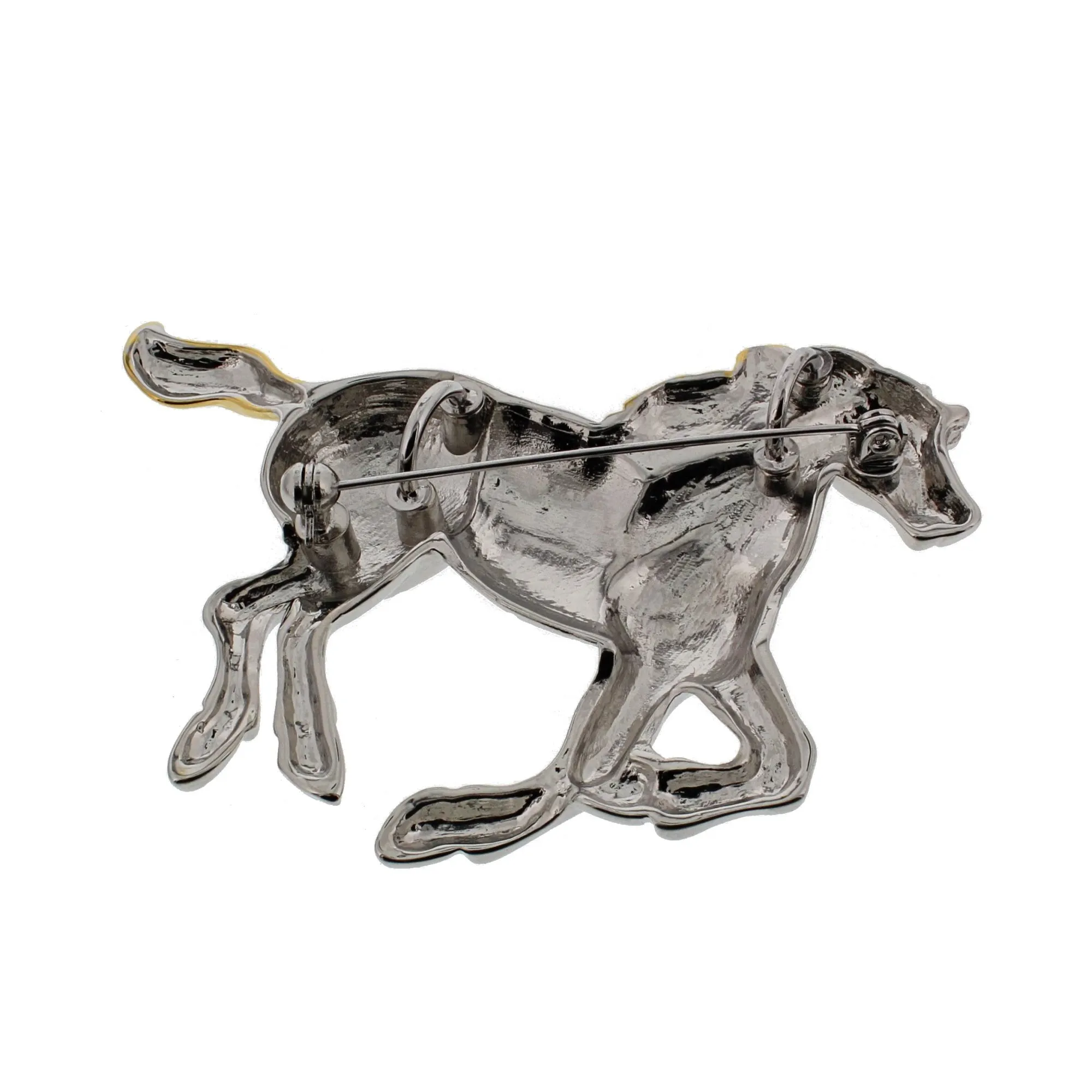 Horses with Golden Hair Brooch (8 x 6.4cm)