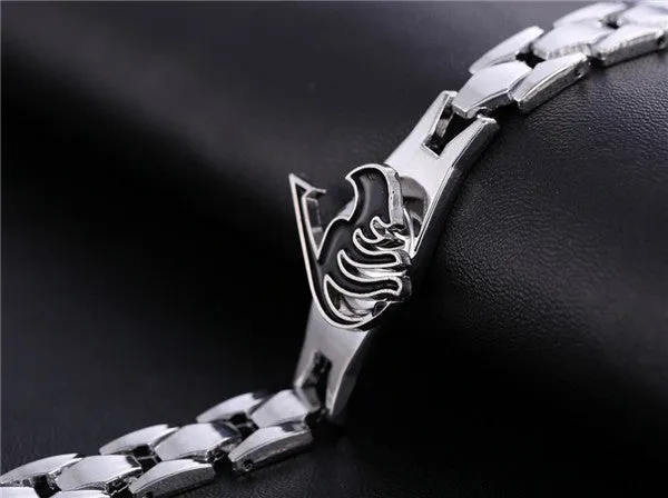 Hot Anime Silver Alloy Bracelets Fairy Tail Rotation Cosplay Accessories Metal Bangle