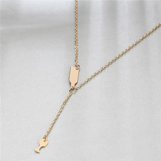 IF YOU | Collar de Copa y Botella de Vino |