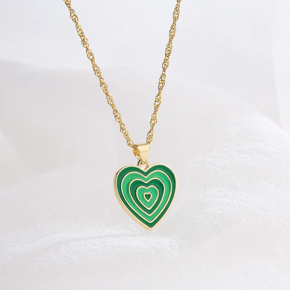 Japanese / Korean Heart Geometric Copper Pendants
