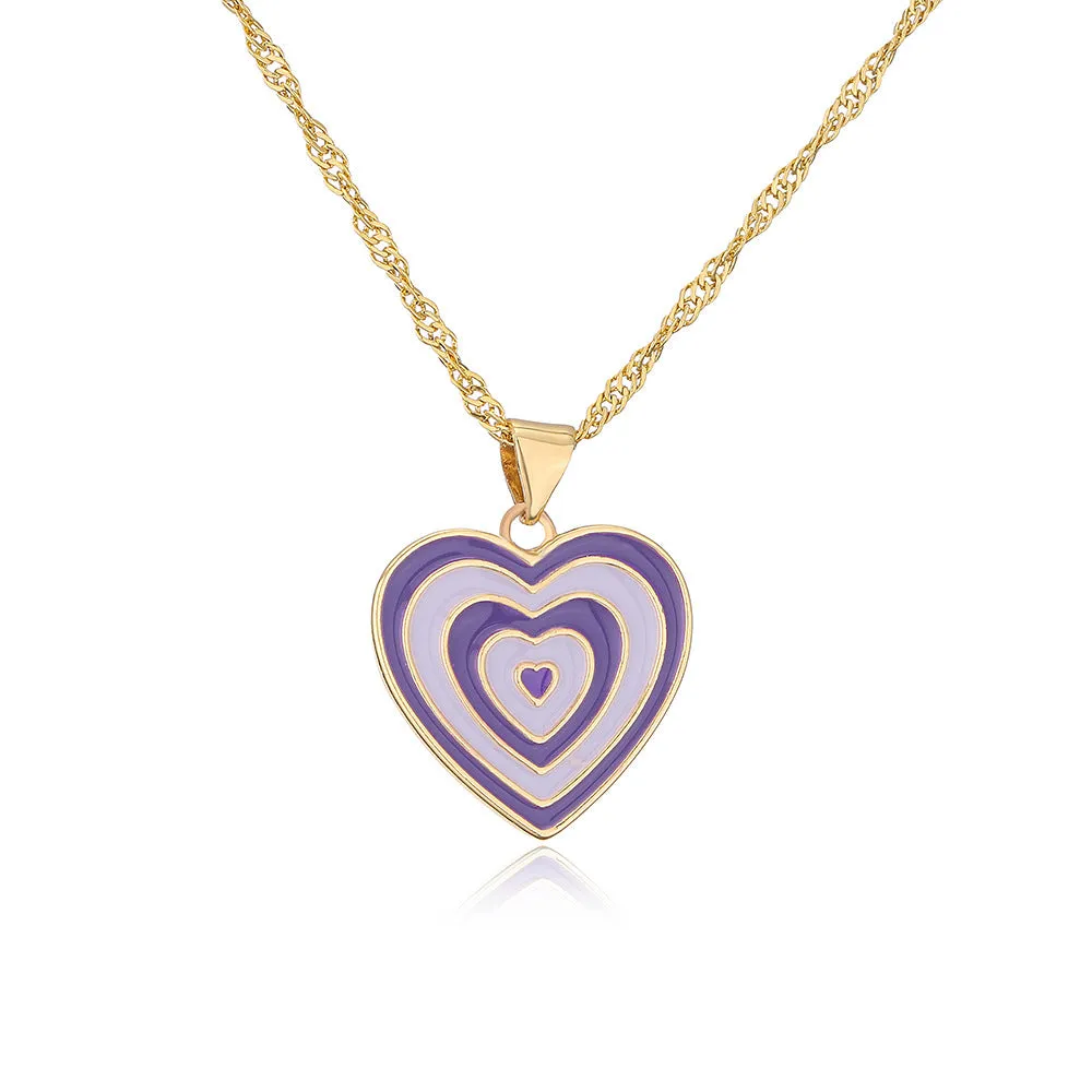 Japanese / Korean Heart Geometric Copper Pendants