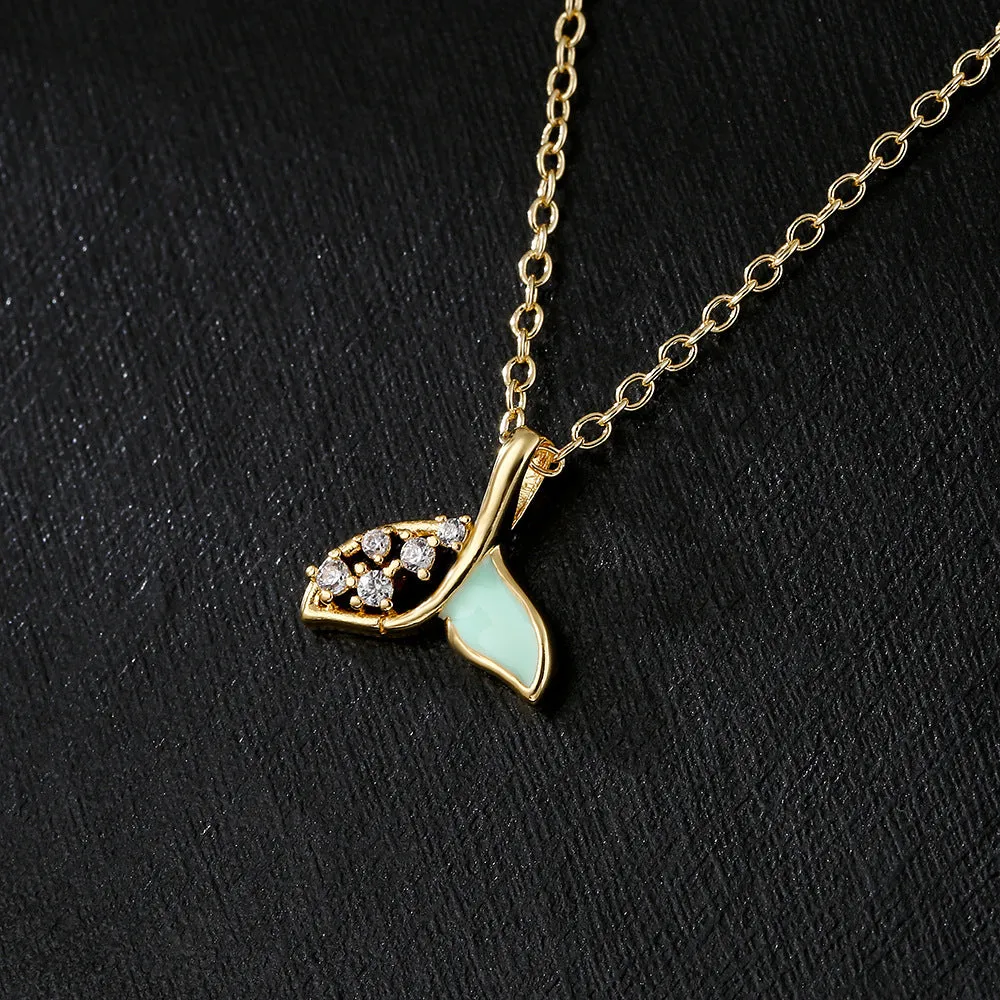 Japanese / Korean Mermaid Tail Geometric Copper Pendants