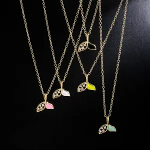 Japanese / Korean Mermaid Tail Geometric Copper Pendants