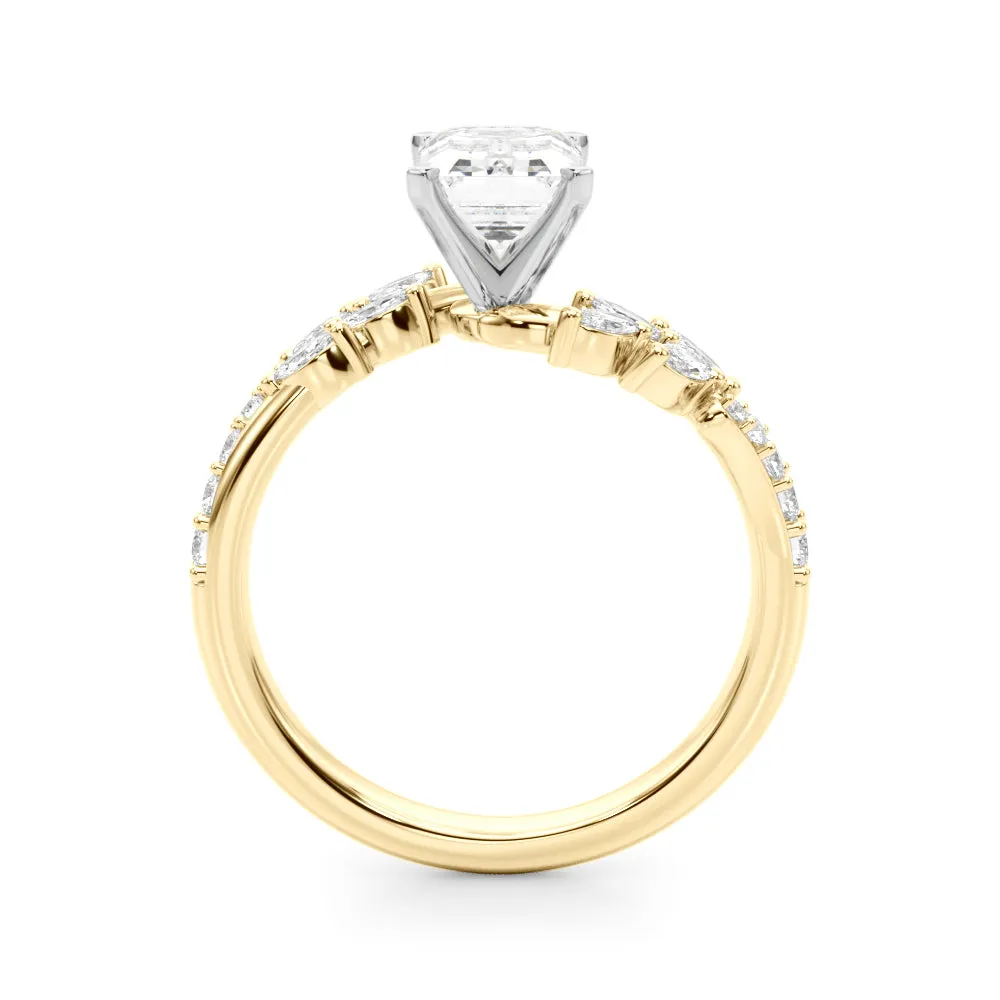 Ladies Sidestone Emerald Engagement Ring 51250