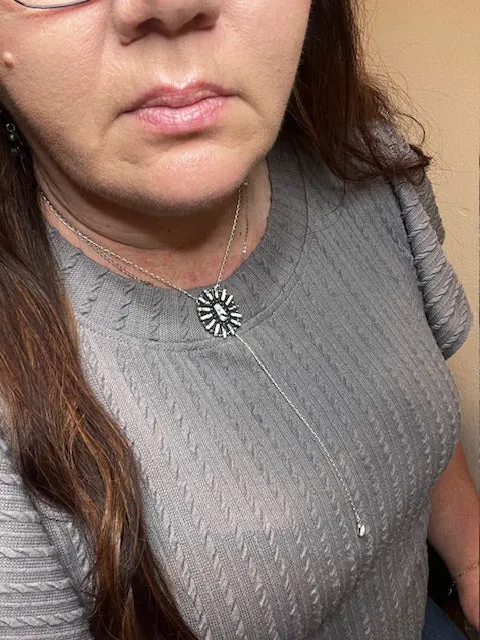 Landry Cluster Sterling Silver Lariat Necklace