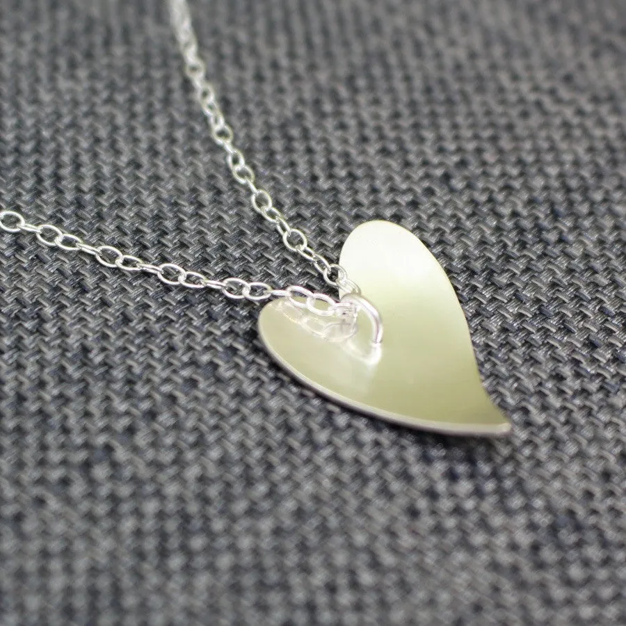 Leaf Silver Heart Pendant
