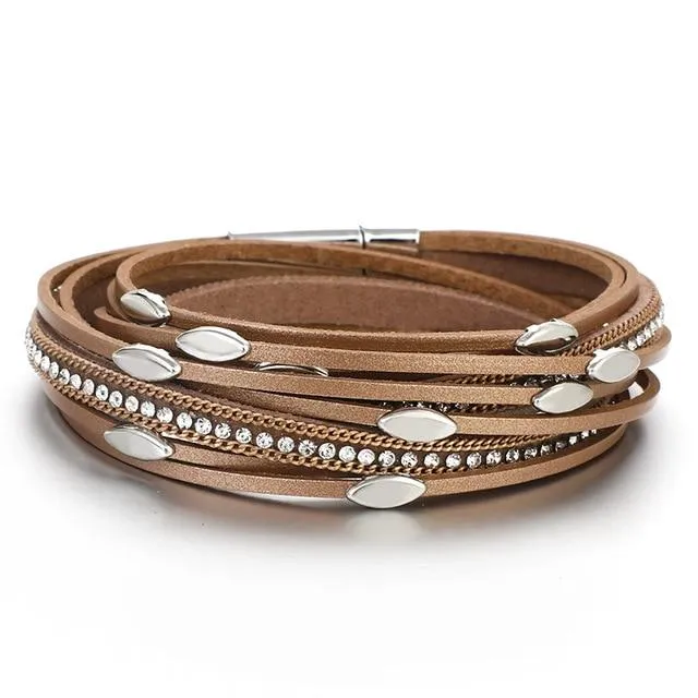 Leather Multi Layer Wrap Bracelets