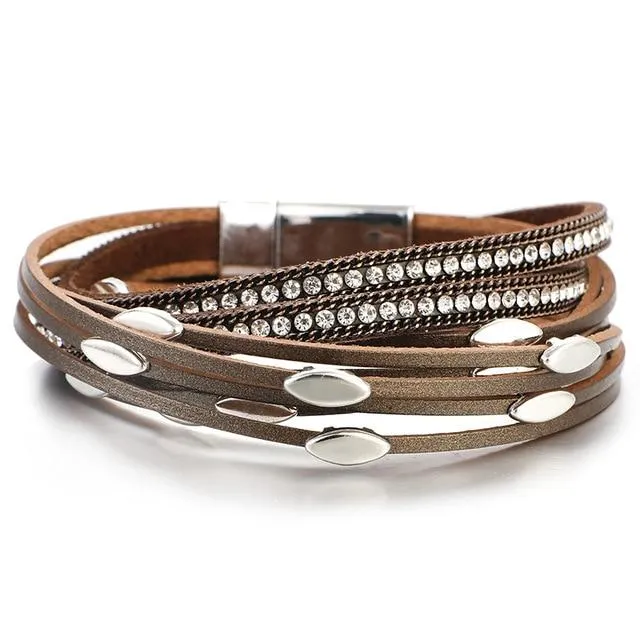 Leather Multi Layer Wrap Bracelets