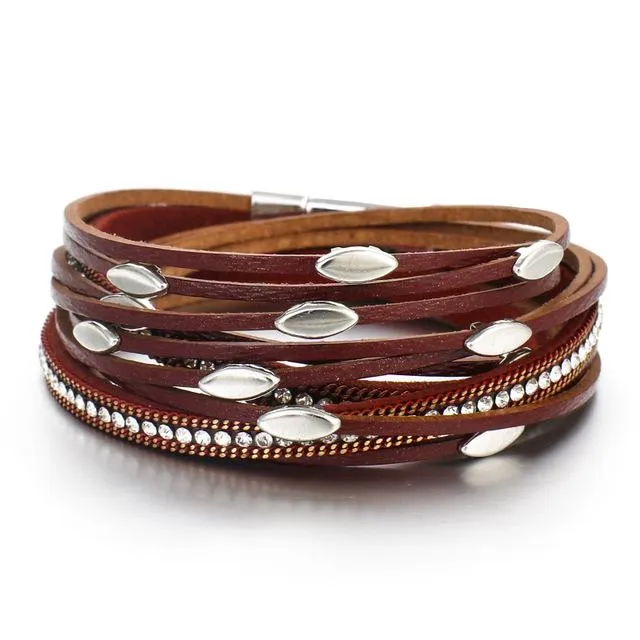Leather Multi Layer Wrap Bracelets