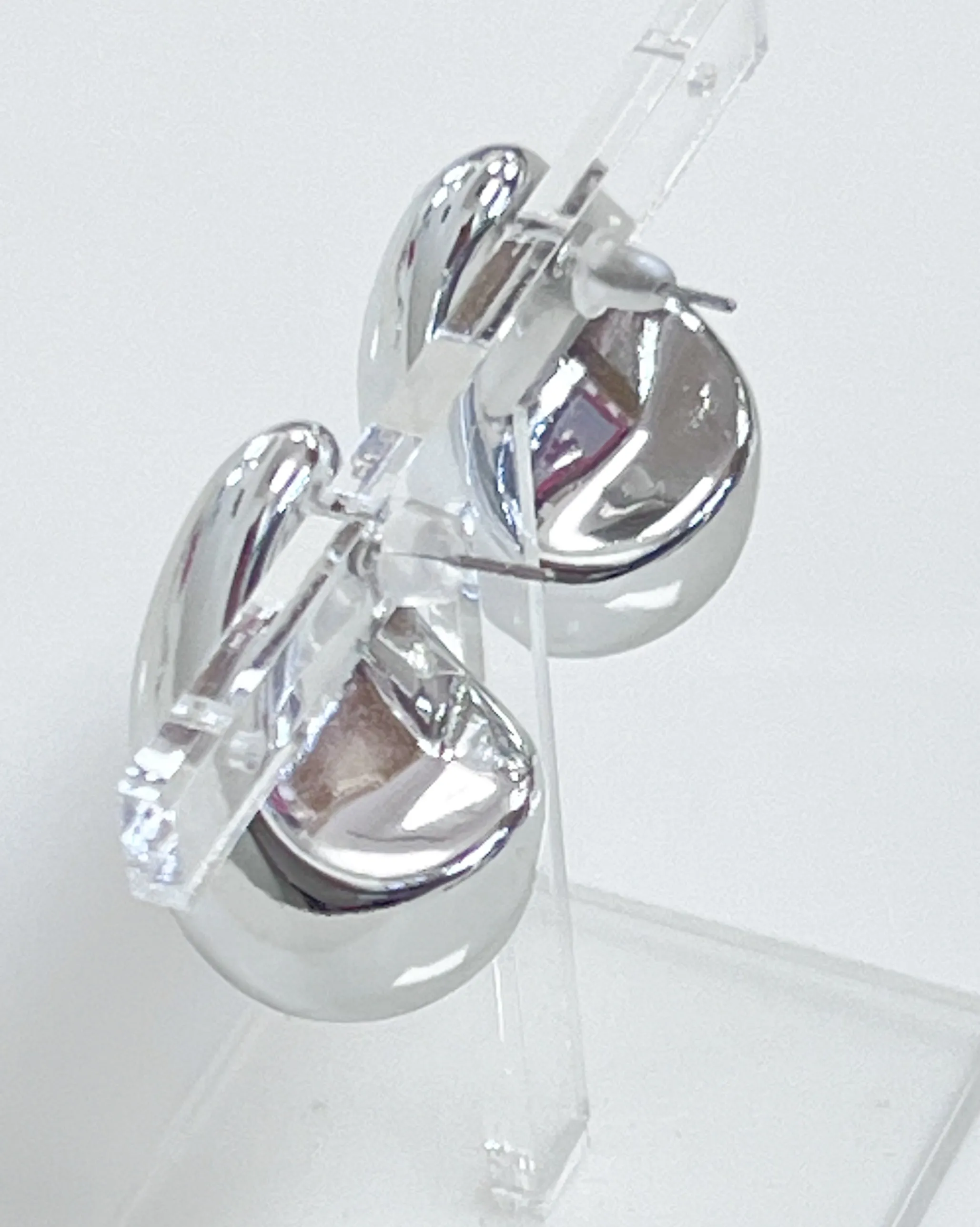 Lora - Chunky Teardrop Earrings (Silver)