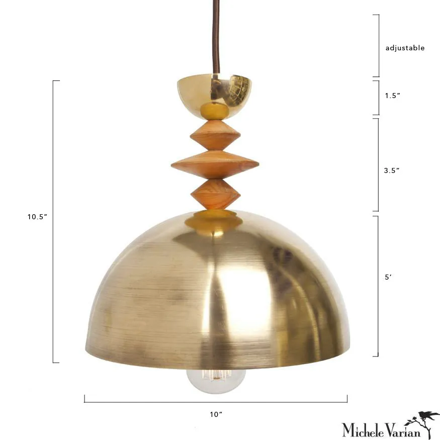Mala Pendant Light No. 2 in Brass