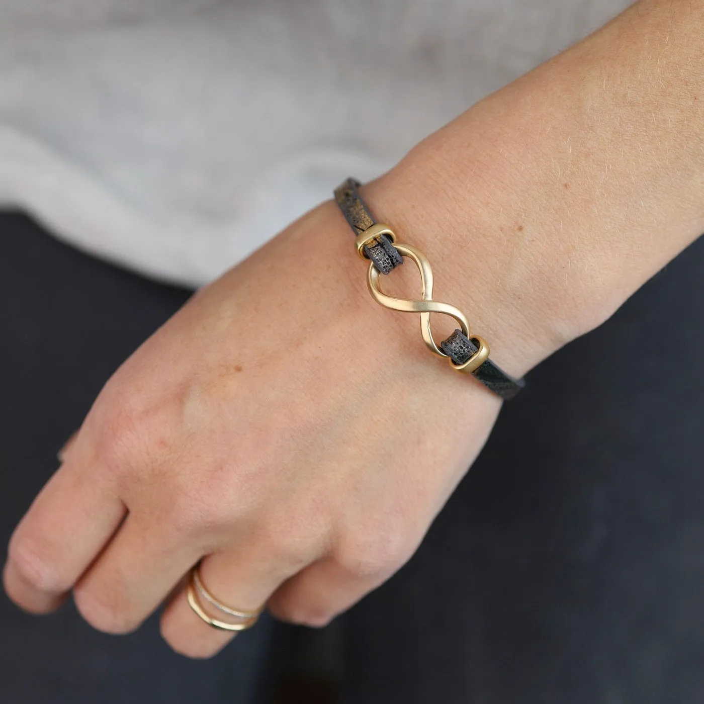 Matte Gold Metallic Infinity Bracelet