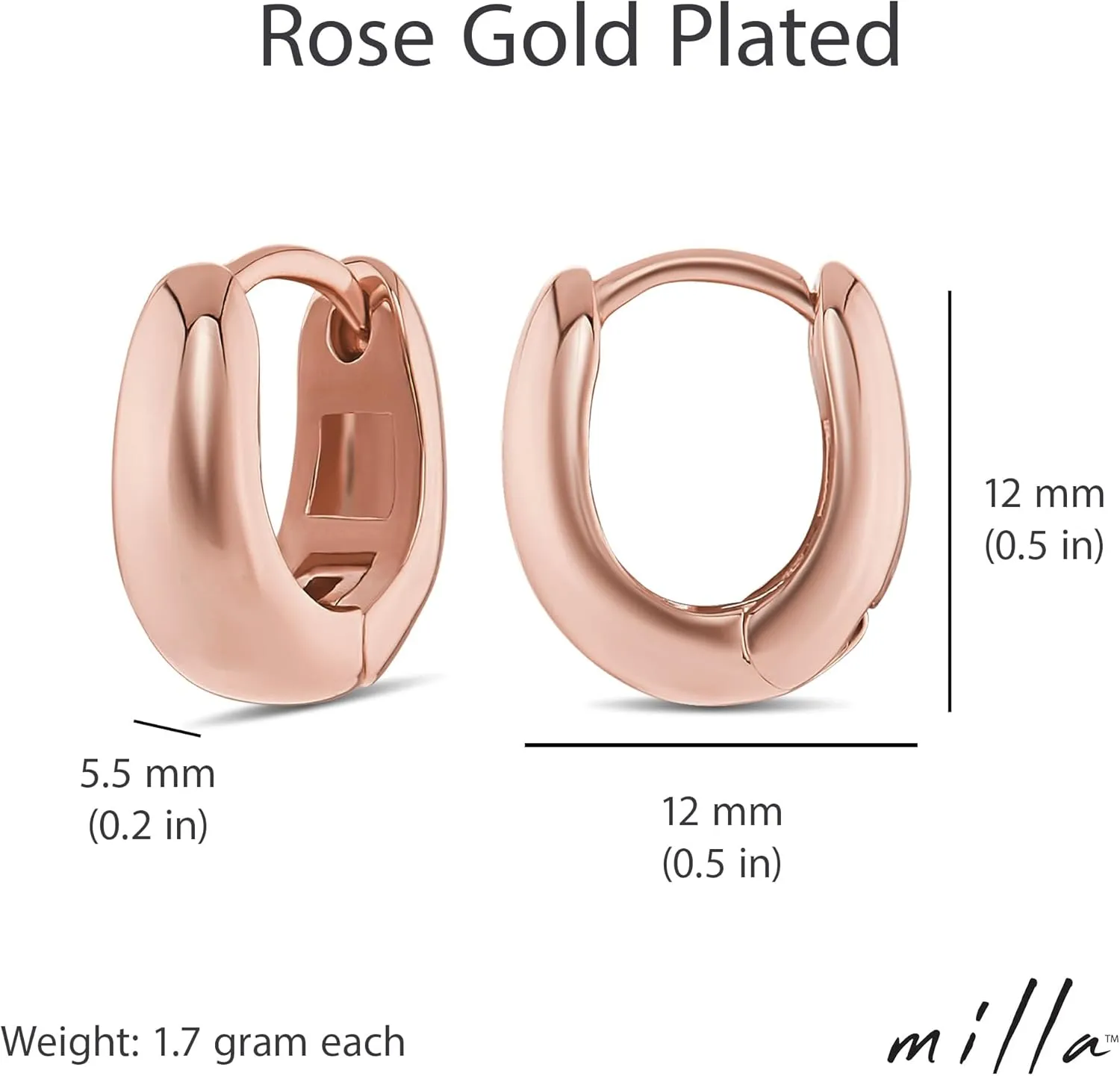 MILLA 14k Gold Huggie Earrings or Sterling Silver Huggie Earrings for Women Multipack & Individuals - Ear Huggers Earrings for Women Trendy Y2K Earrings, Preppy Earrings - Lightweight & Hypoallergenic