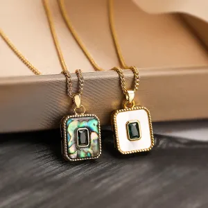 Minimalist Square Geometric Copper Pendants