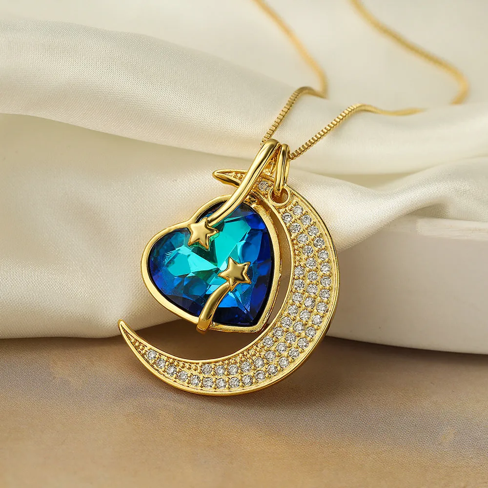 Moon Star Geometric Copper Pendants