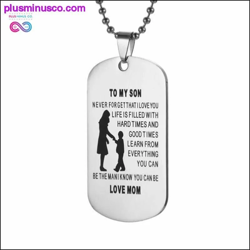 My Son Tag Dog Collar Stainless Steel Mother son Pendant