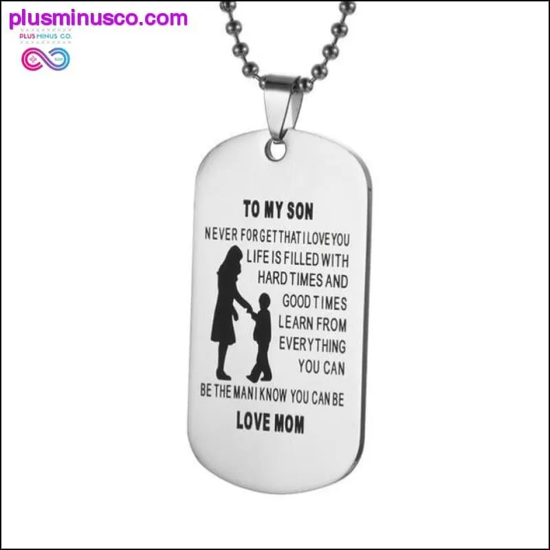My Son Tag Dog Collar Stainless Steel Mother son Pendant