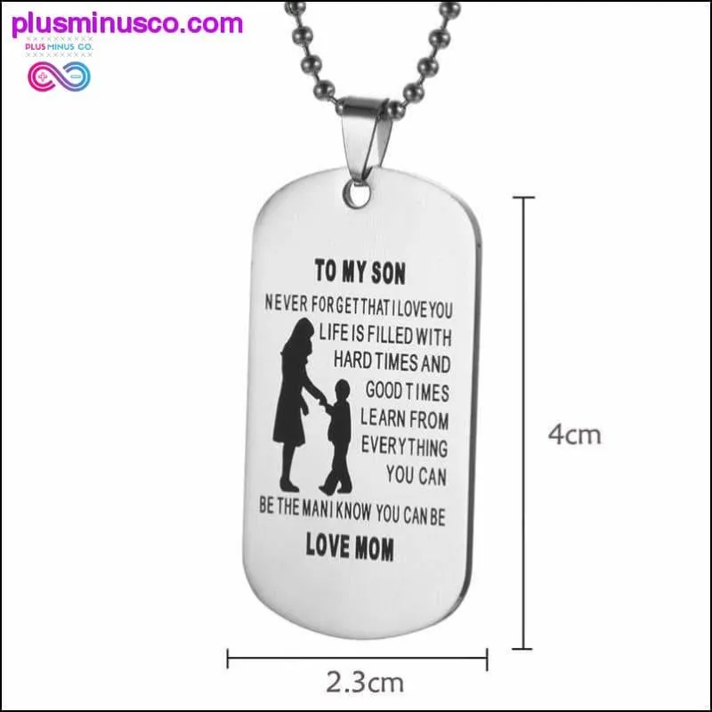 My Son Tag Dog Collar Stainless Steel Mother son Pendant