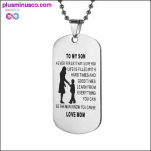 My Son Tag Dog Collar Stainless Steel Mother son Pendant