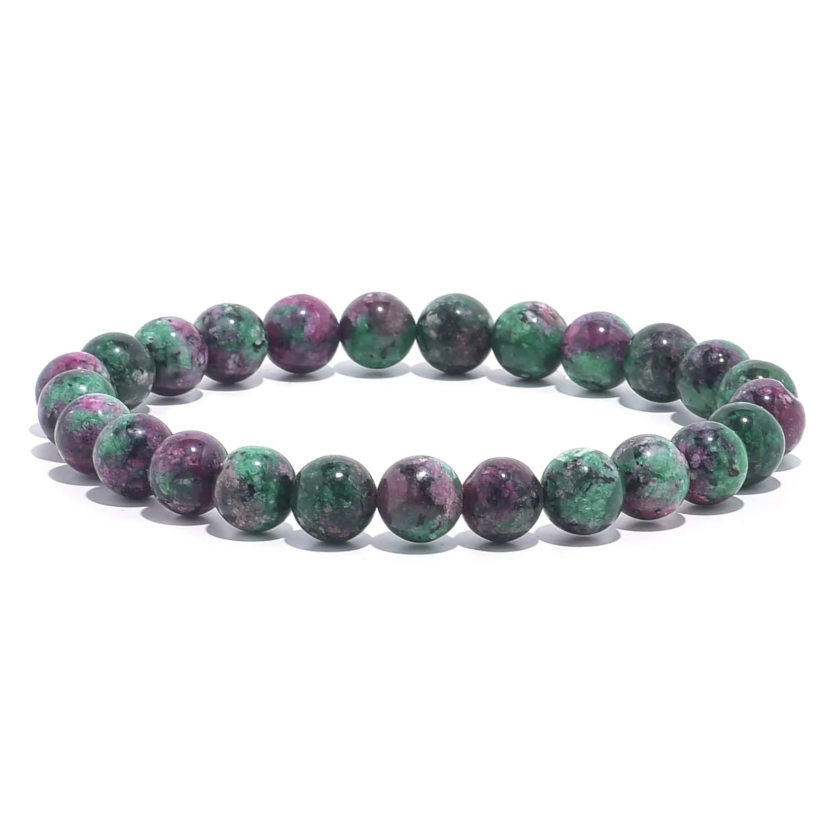 Natural Ruby Zoisite 8 mm Beaded Gemstone Bracelet