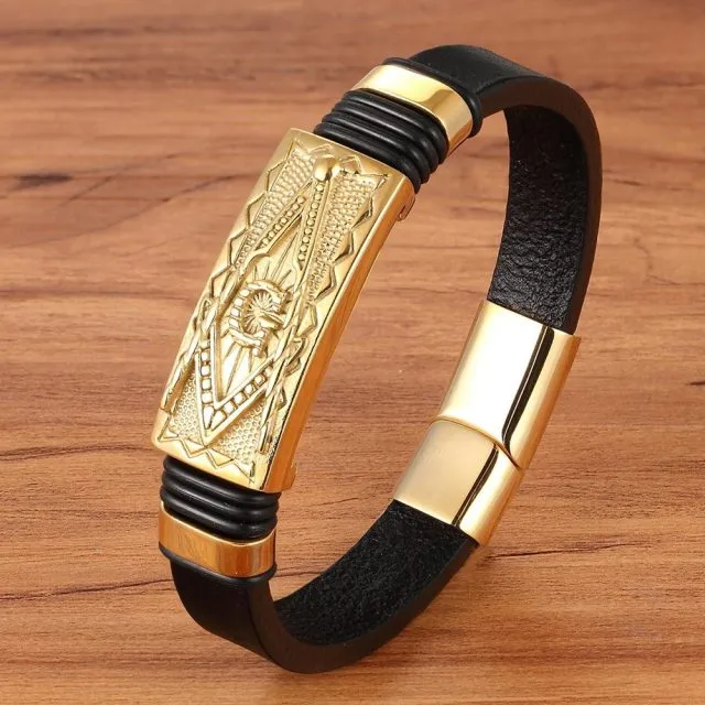Neo-gothic Omega Logo Golden Clasp Bracelet
