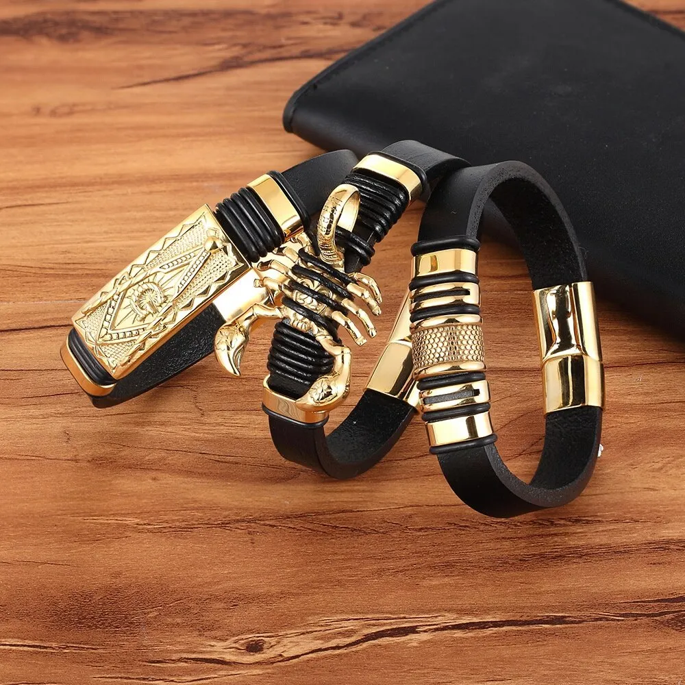 Neo-gothic Omega Logo Golden Clasp Bracelet
