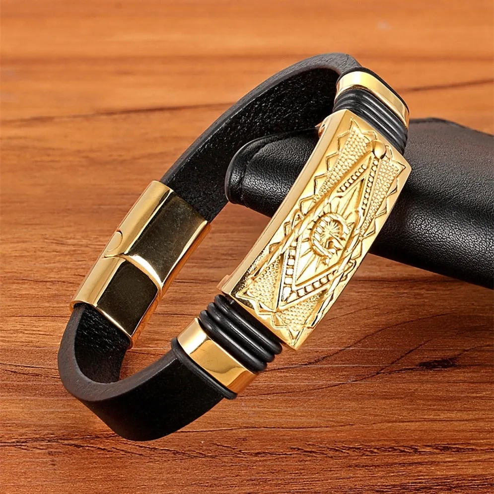 Neo-gothic Omega Logo Golden Clasp Bracelet