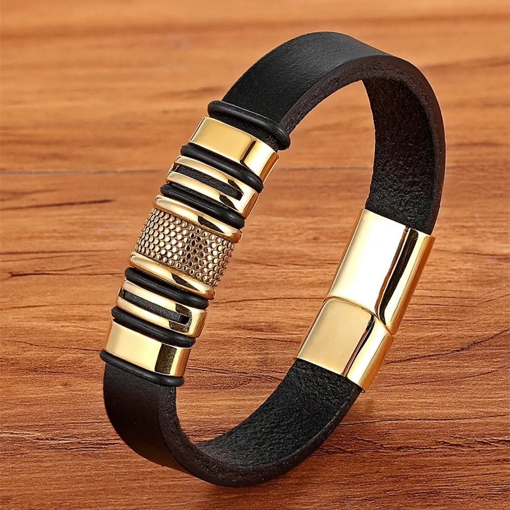 Neo-gothic Omega Logo Golden Clasp Bracelet