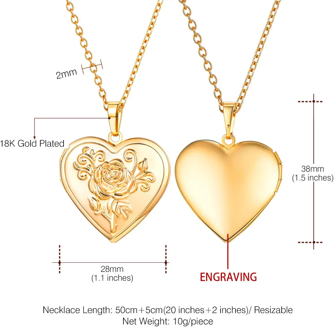 Openable Heart Locket Necklace