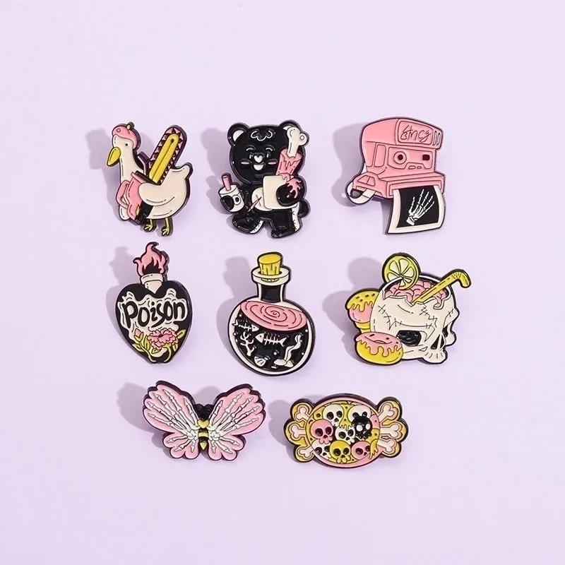 Original Design Animal Butterfly Skull Alloy Stoving Varnish Unisex Brooches