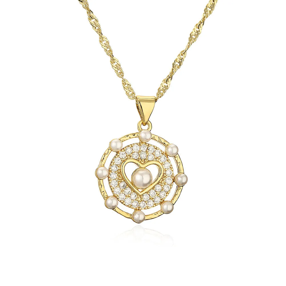 Pentagram Geometric Copper Pendants