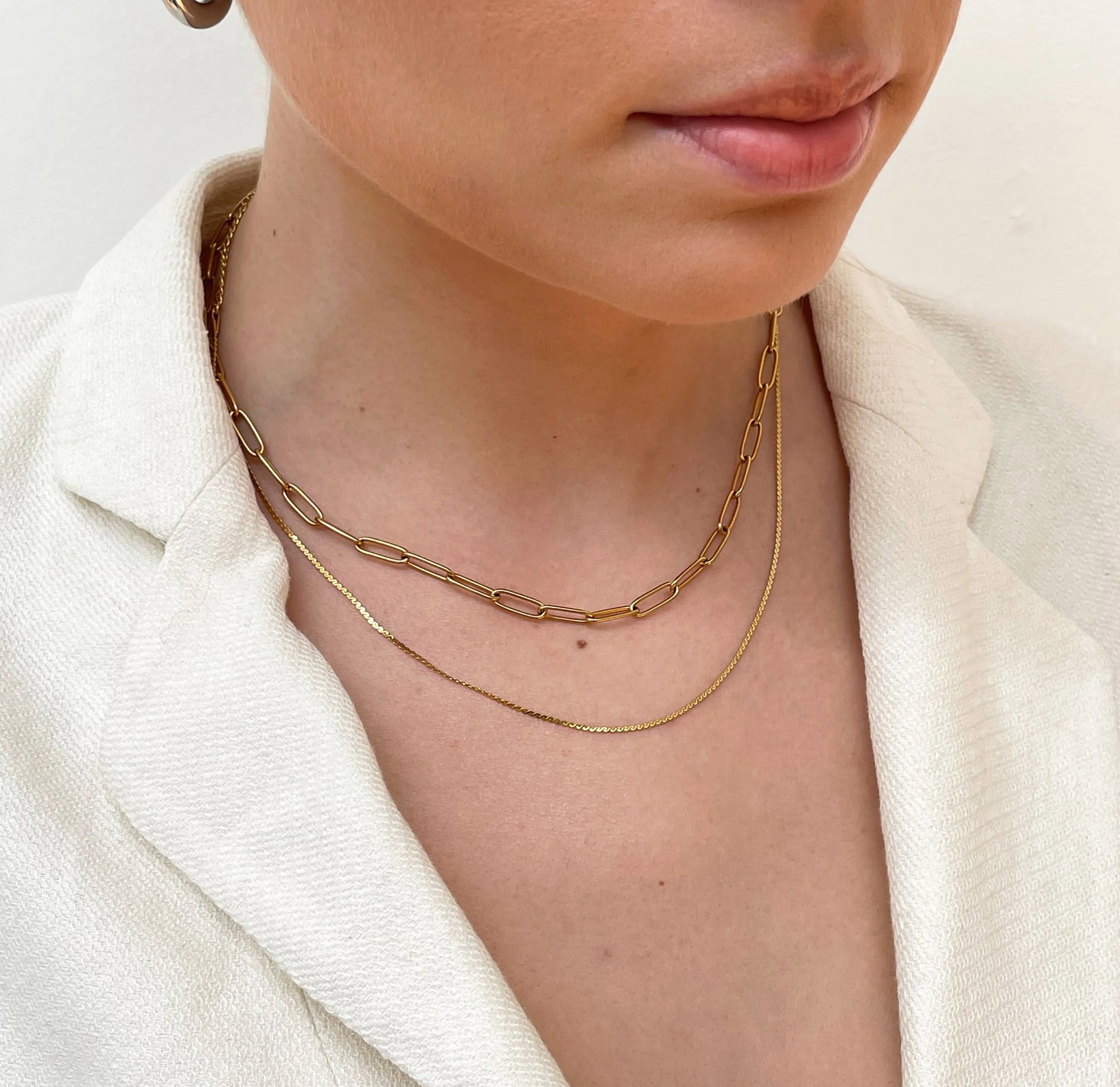 RICKY GOLD PAPERCLIP CHAIN NECKLACE