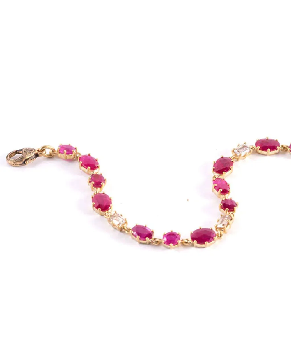 Ruby and Champagne Diamond Bracelet