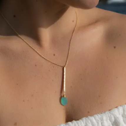 Sandy Necklace- Aqua Chalcedony