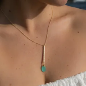 Sandy Necklace- Aqua Chalcedony