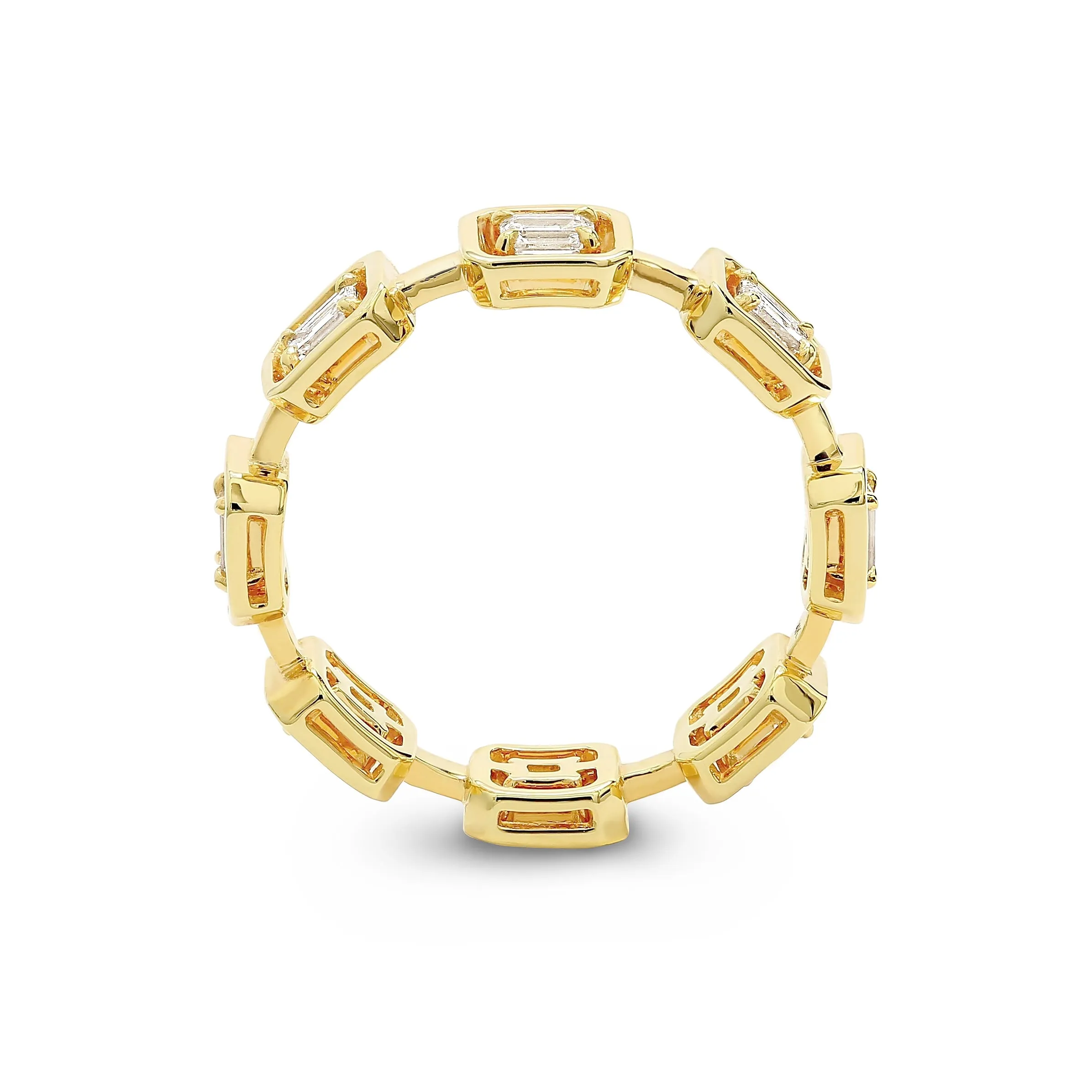 Saturn Emerald Eternity Diamond Ring