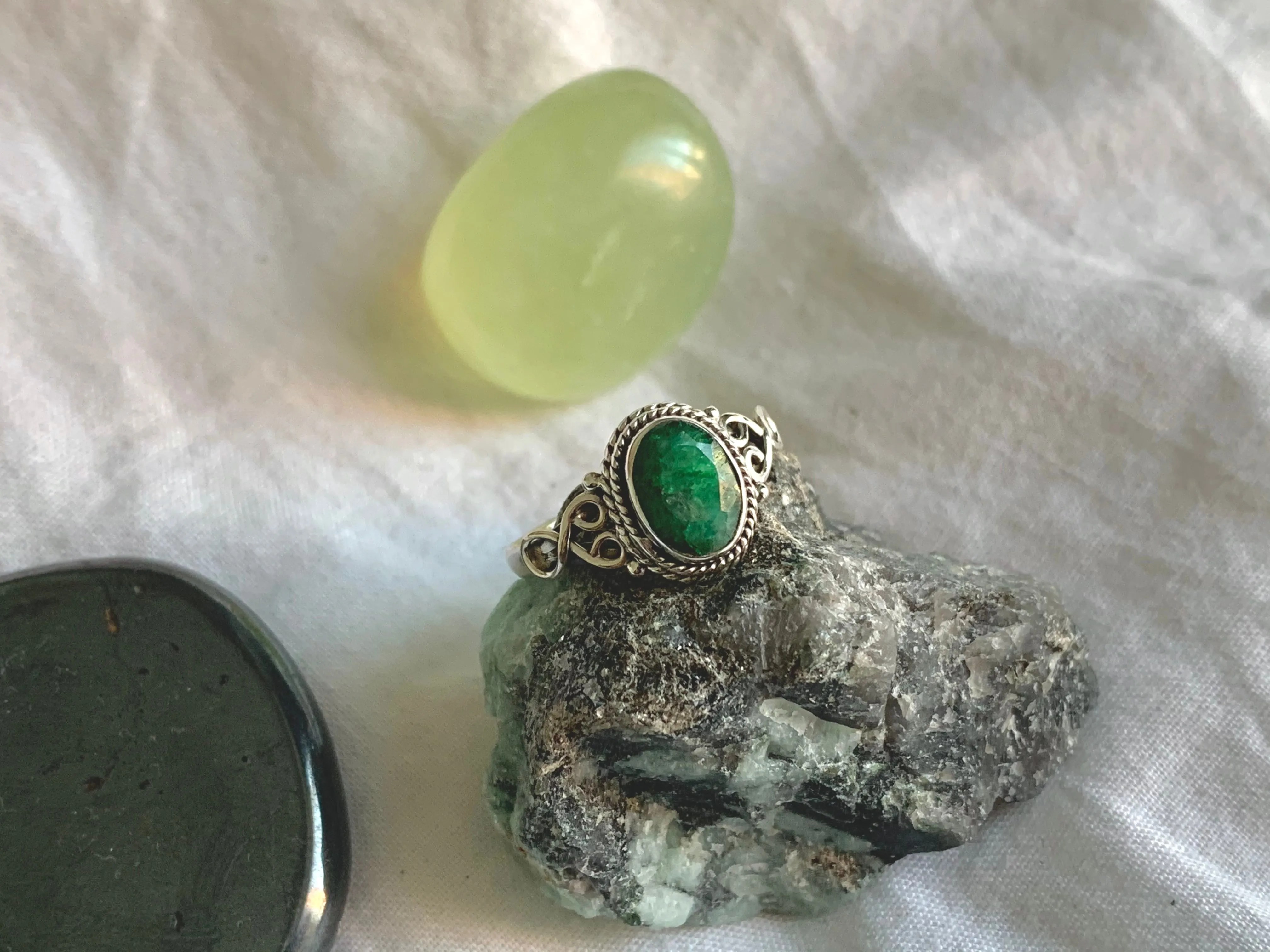 Semi-precious Emerald Melita Ring