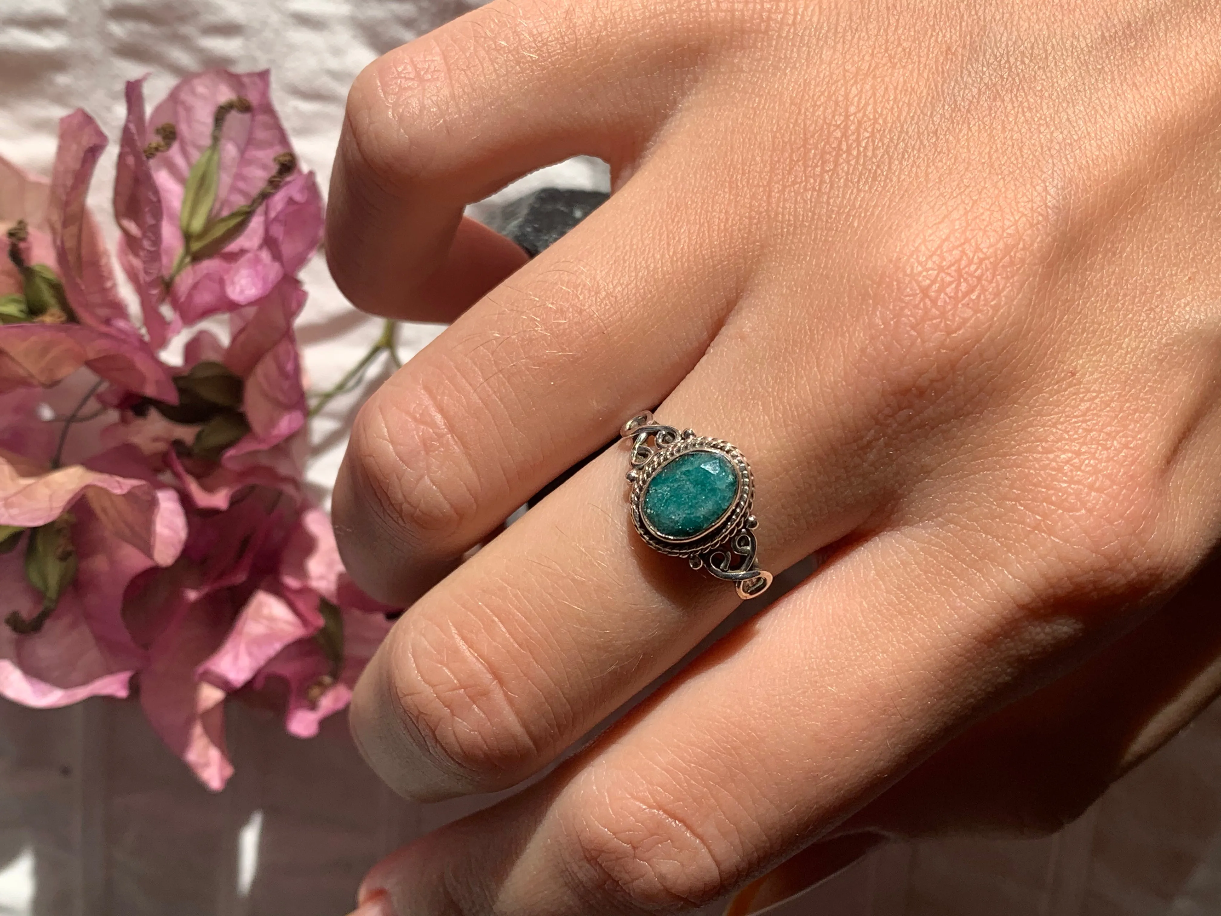 Semi-precious Emerald Melita Ring