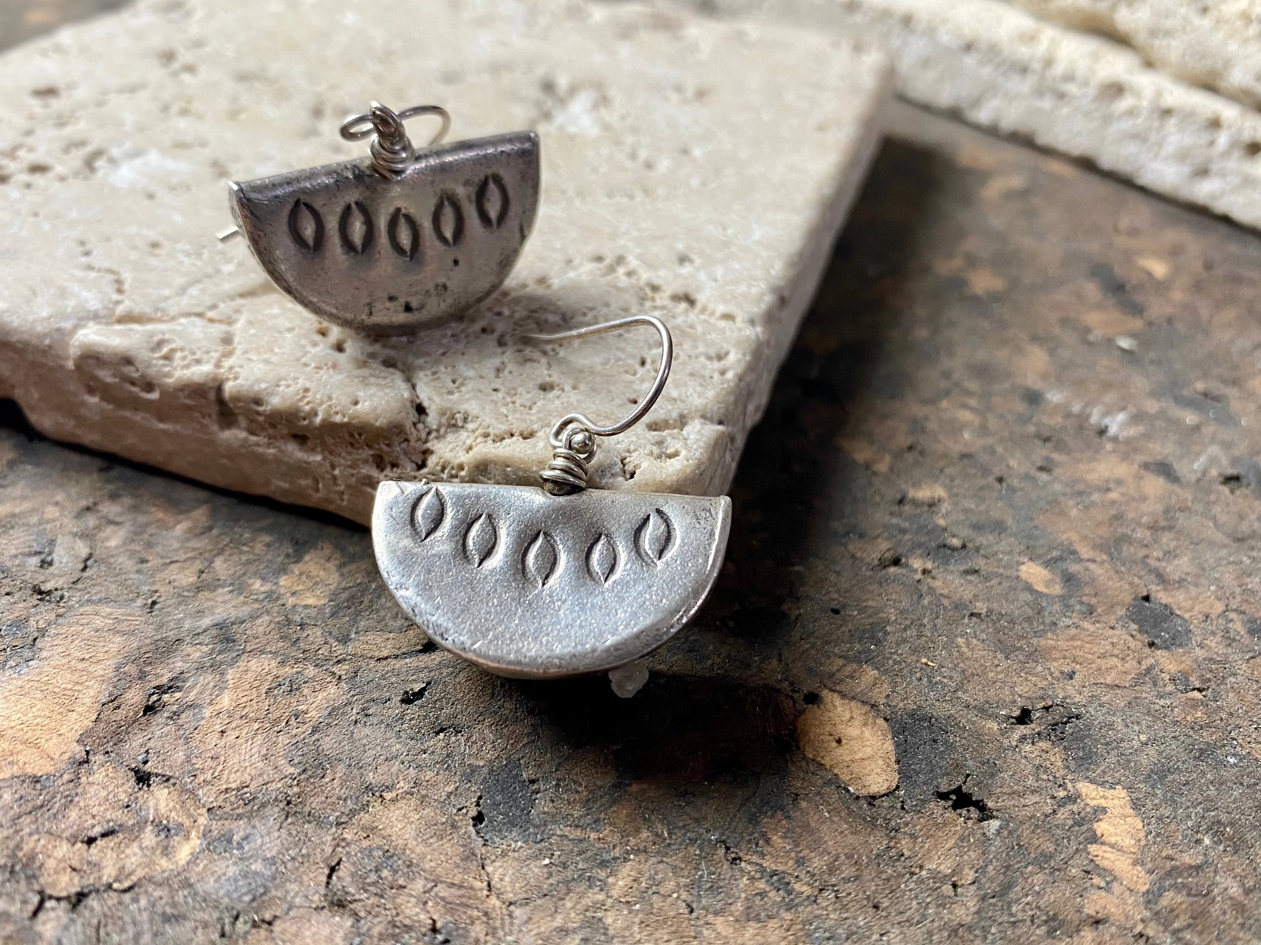 Silver Watermelon Earrings