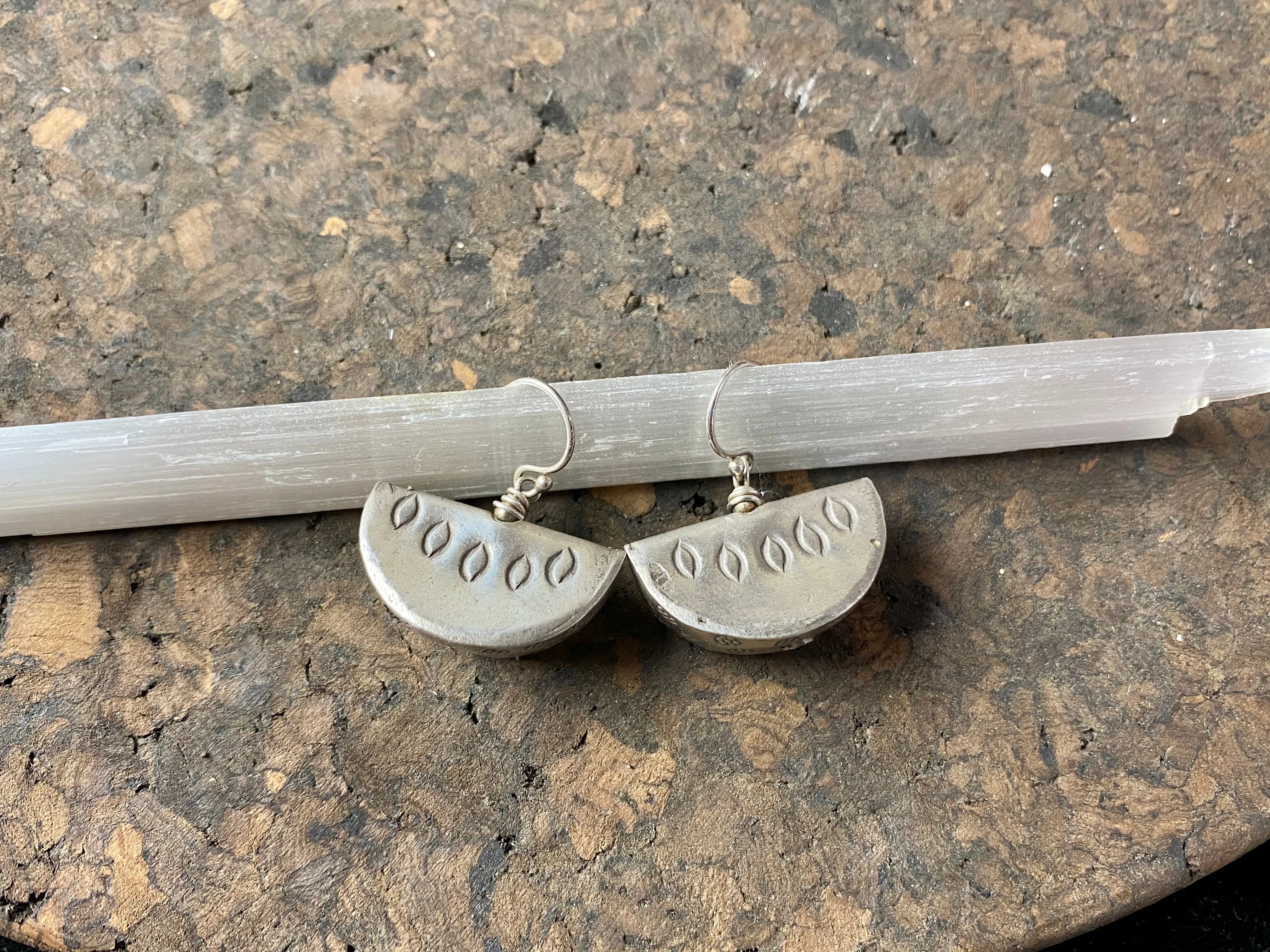 Silver Watermelon Earrings