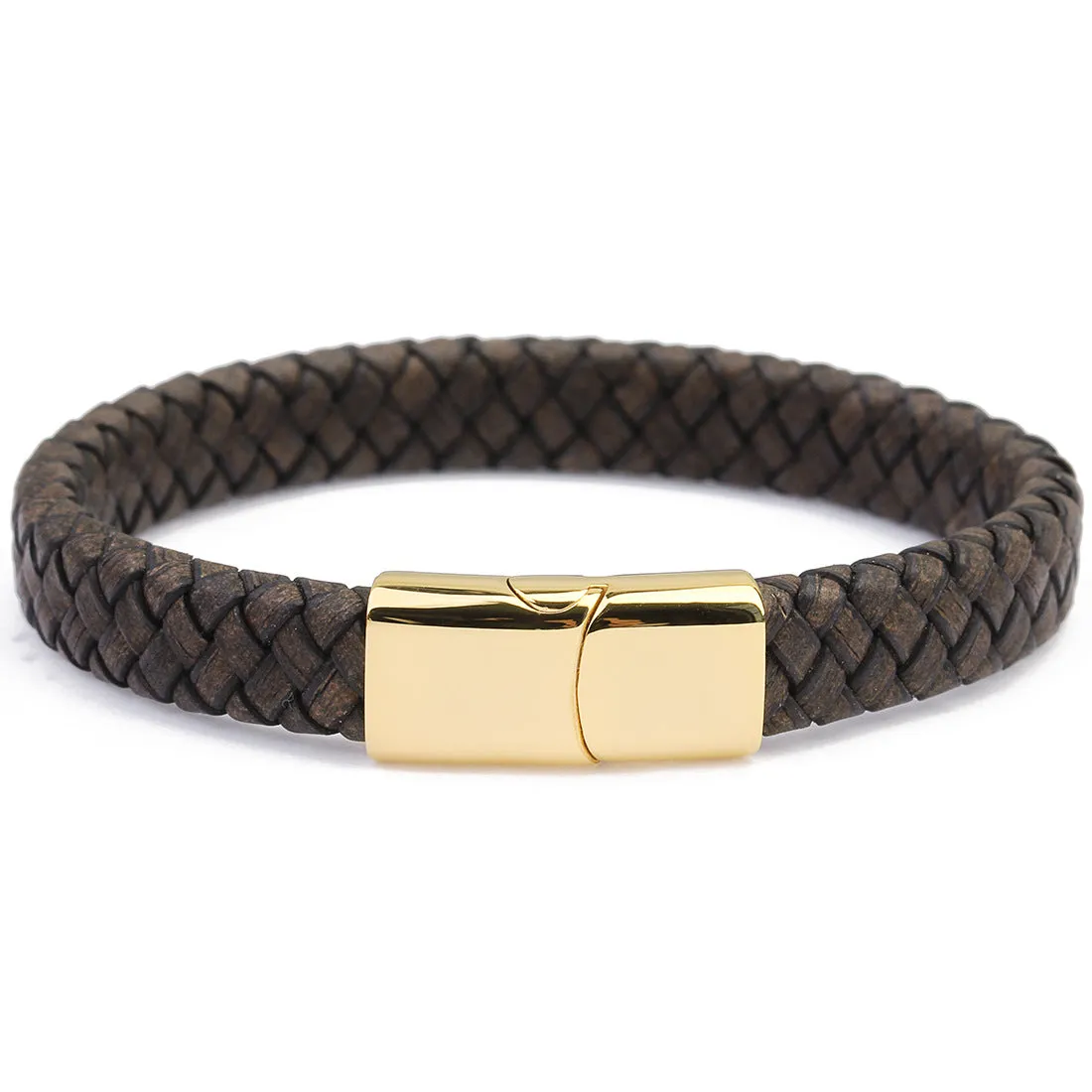 Stainless steel magnetic buckle leather leather rope