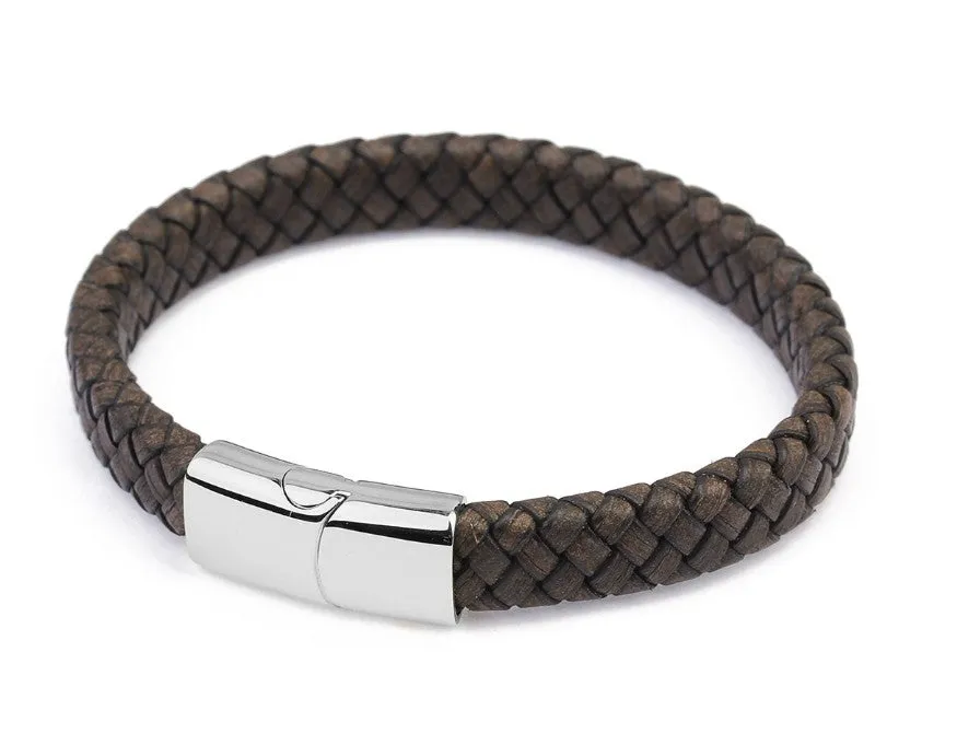 Stainless steel magnetic buckle leather leather rope