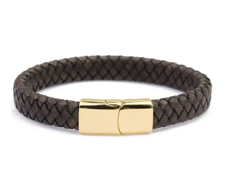 Stainless steel magnetic buckle leather leather rope
