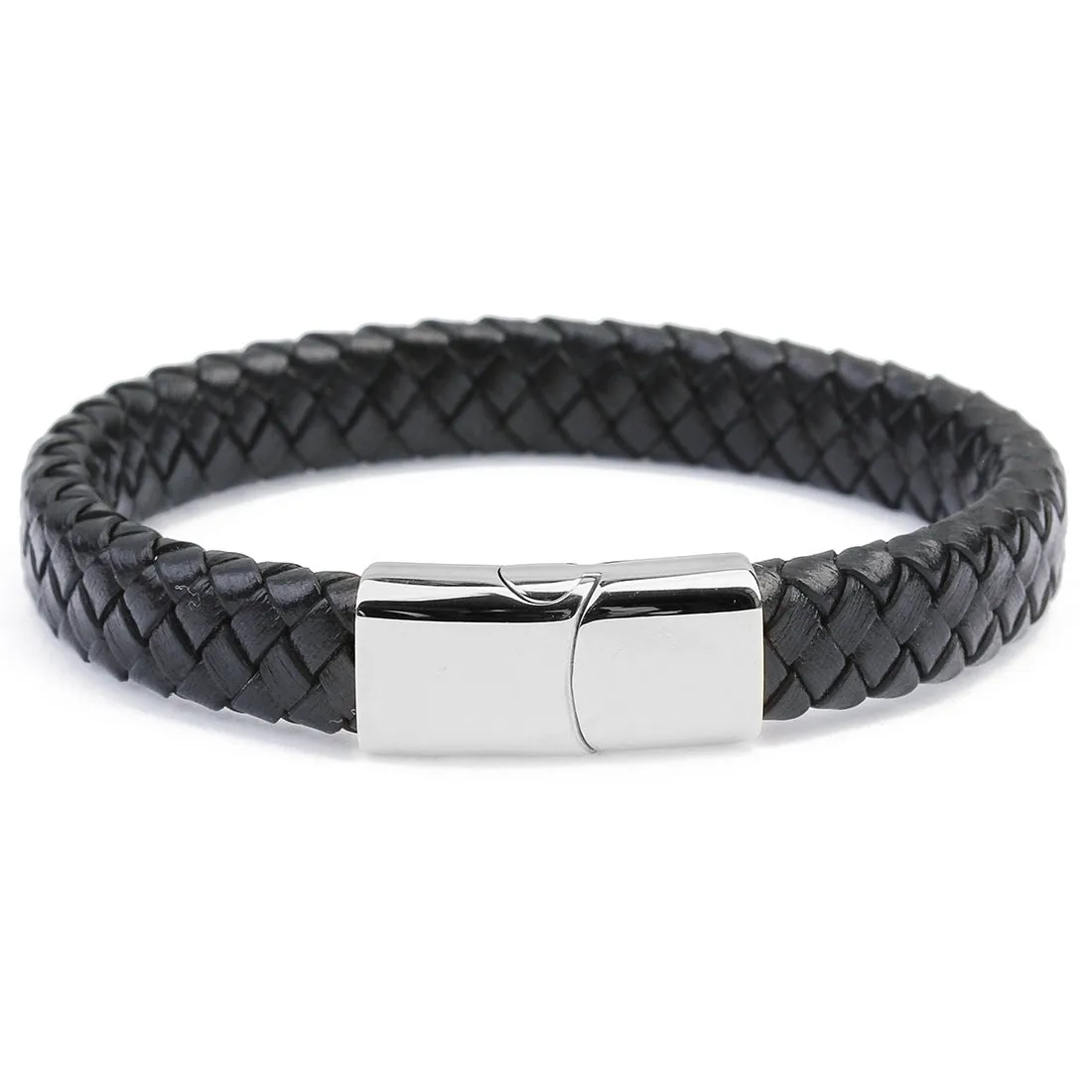 Stainless steel magnetic buckle leather leather rope