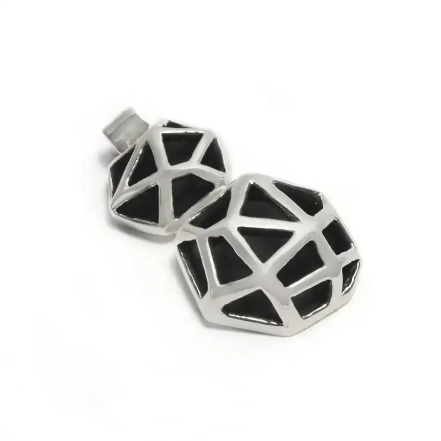Sterling Silver Double Geometric Pendant - Structure Collection