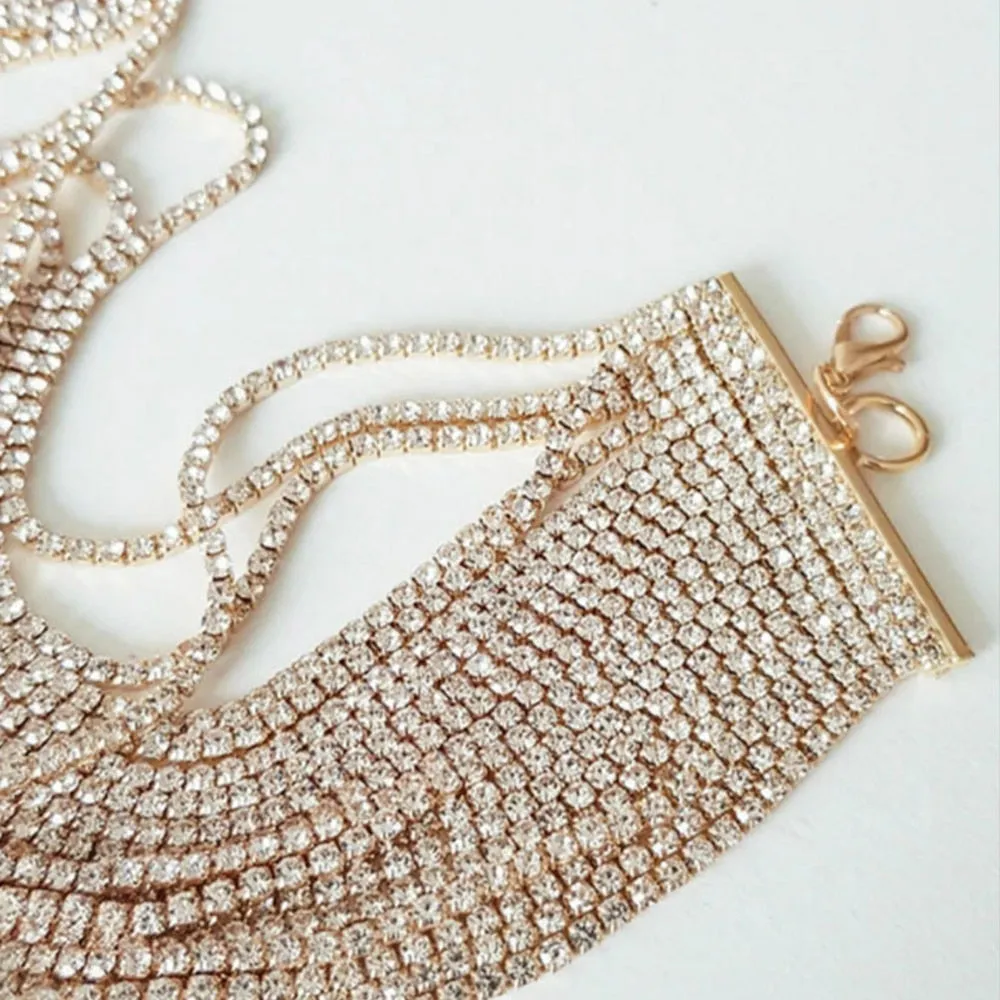 Stonefans Fashion Multilayer Rhinestone Choker Necklace Wholesale Festival Gift Bling Crystal Collar Choker Chain Party Jewelry