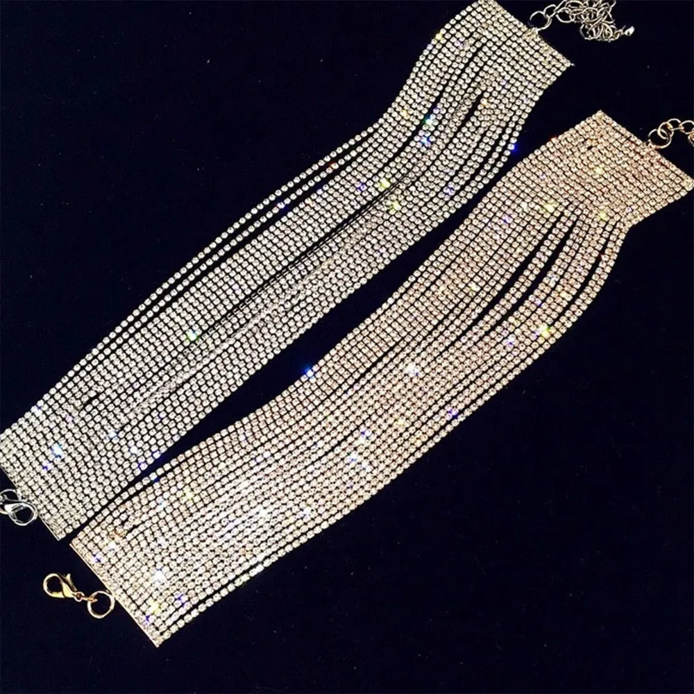 Stonefans Fashion Multilayer Rhinestone Choker Necklace Wholesale Festival Gift Bling Crystal Collar Choker Chain Party Jewelry