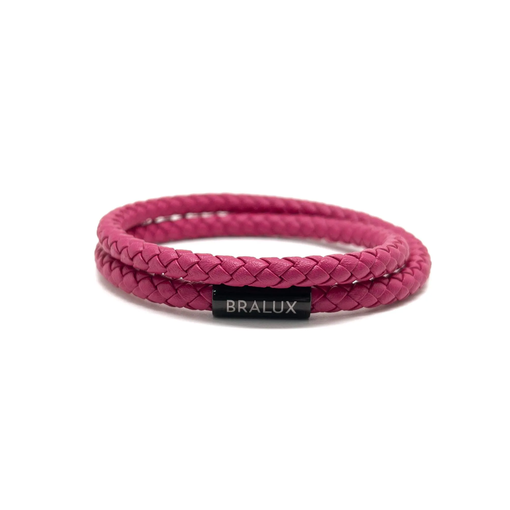The Duo Dark Fuchsia Leather Bracelet
